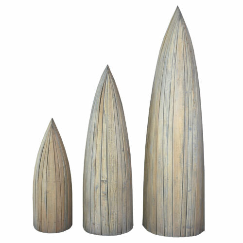 Sunset Trading Cottage 3 Piece Boat Shaped Freestanding Shelves | Driftwood Brown Solid Wood CC-CAB1920S-DW
