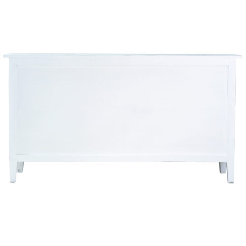 Sunset Trading Cottage 59" Shutter Door Credenza | Distressed White/ Gray Solid Wood CC-CAB1748TLD-WWSW