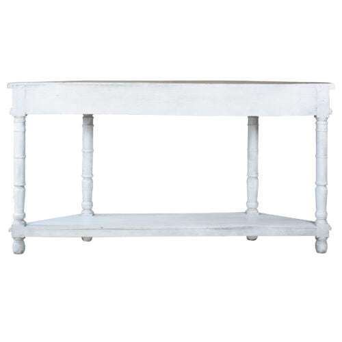 Sunset Trading Cottage 72" Display Table | Vintage White/Salvage Brown Solid Wood CC-TAB241TLD-VWSV