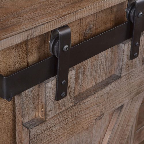 Sunset Trading Stowe Barn Door Console Rustic Gray Solid Wood HH-2115-060