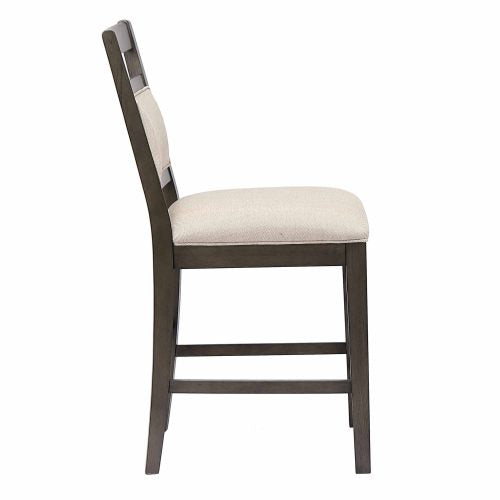 Sunset Trading Shades of Gray Upholstered Barstool | Fabric Back and Seat DLU-EL-B90-2