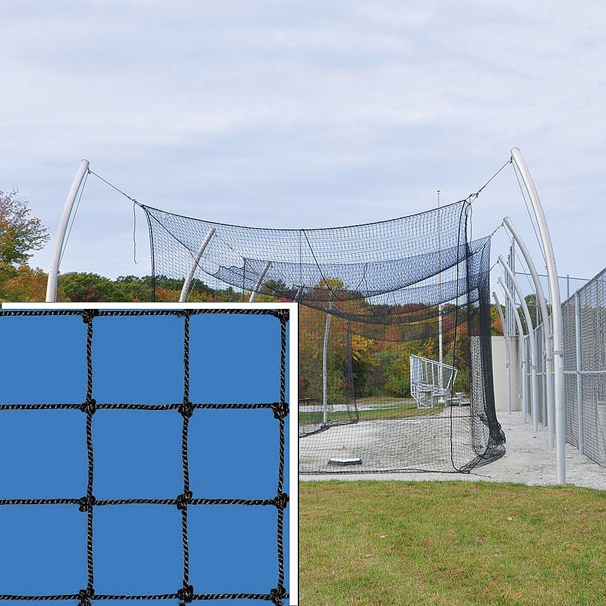 Jaypro Batting Tunnel Net ‐ Pro Climatized ‐ #42 High Abrasion‐Resistant ‐ 2mm Twisted Poly Fiber ‐ 1‐3/4 in. Square Mesh (55 ft.L x 14 ft.W x 12 ft.H) BBCP‐5514