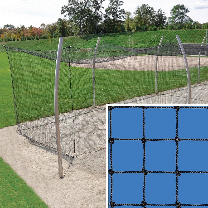 Jaypro Batting Tunnel Net ‐ Pro Climatized ‐ #42 High Abrasion‐Resistant ‐ 2mm Twisted Poly Fiber ‐ 1‐3/4 in. Square Mesh (70 ft.L x 12 ft.W x 12 ft.H) BBCP‐7012
