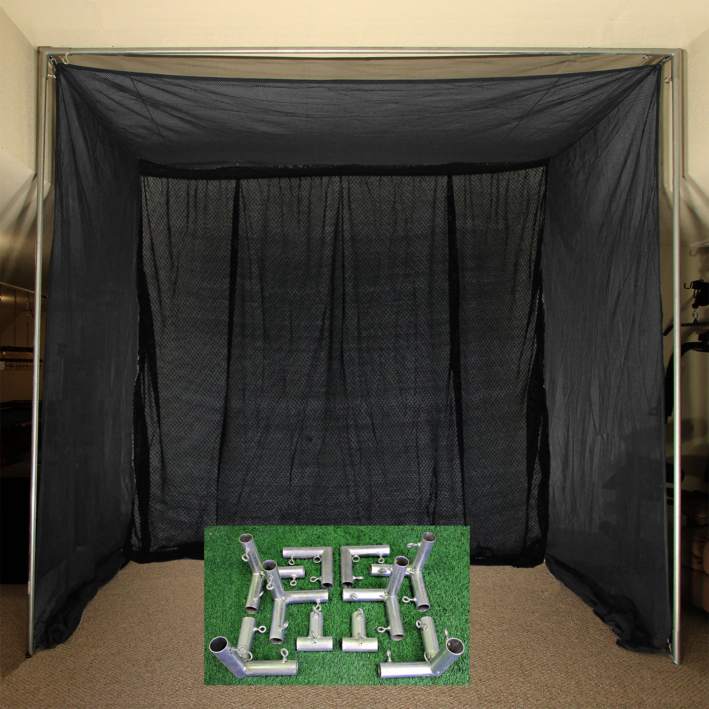 Cimarron Clubhouse Golf Net with Frame Kit  and Complete Snap Pin Frame and Complete Frame