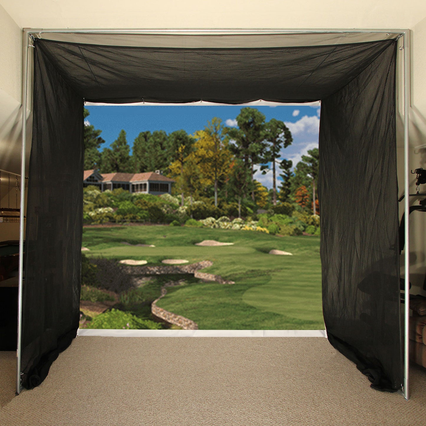 Cimarron Tour Simulator Golf Net with Frame Kit with Complete Snap Pin Frame with Complete Frame