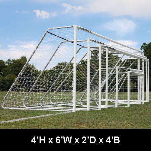 CLUB Portable Soccer Goals, 3" Round Aluminum, 4'H x 6'W 37815