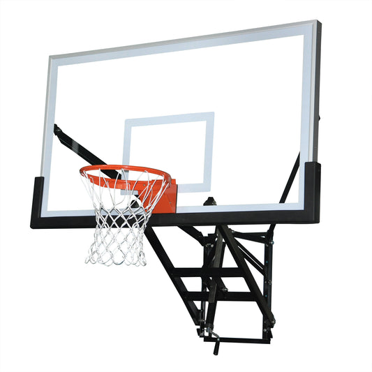 Douglas W-35 MAX Wall Mount Adj. Basketball System, 3' Ext. 60" Glass Backboard 39147