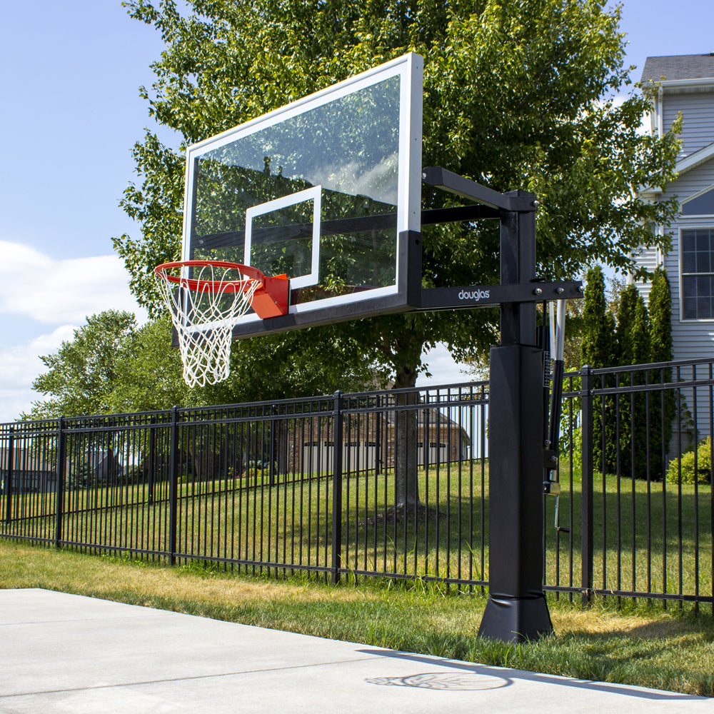 Douglas D-Pro 645 MAX Adj. Basketball System w/42" x 60" Glass Backboard 69660