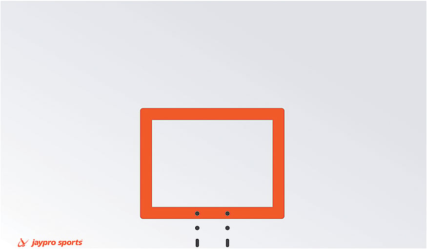 Jaypro Basketball System ‐ Gooseneck (5‐9/16 in. Pole with 6 ft. Offset) ‐ 72 in. Steel Backboard ‐ Double Rim Goal 656‐RS‐DR