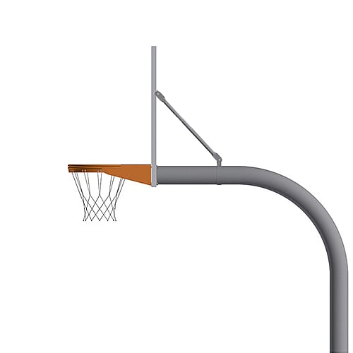 Jaypro Basketball System ‐ Gooseneck (4‐1/2 in. Pole with 4 ft. Offset) ‐ 54 in. Aluminum Fan Board ‐ Flex Rim Goal 996‐FABT‐DR