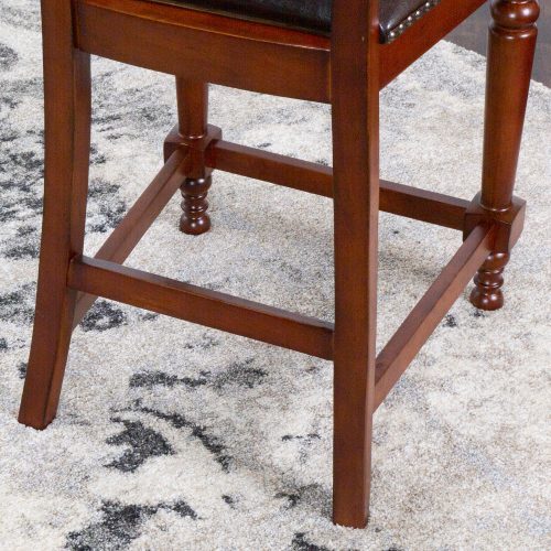 Sunset Trading Bellagio Upholstered Barstools with Backs | Counter Height Dining Chairs | Distressed Cherry Brown Wood Set of 2 CR-87148-24-2