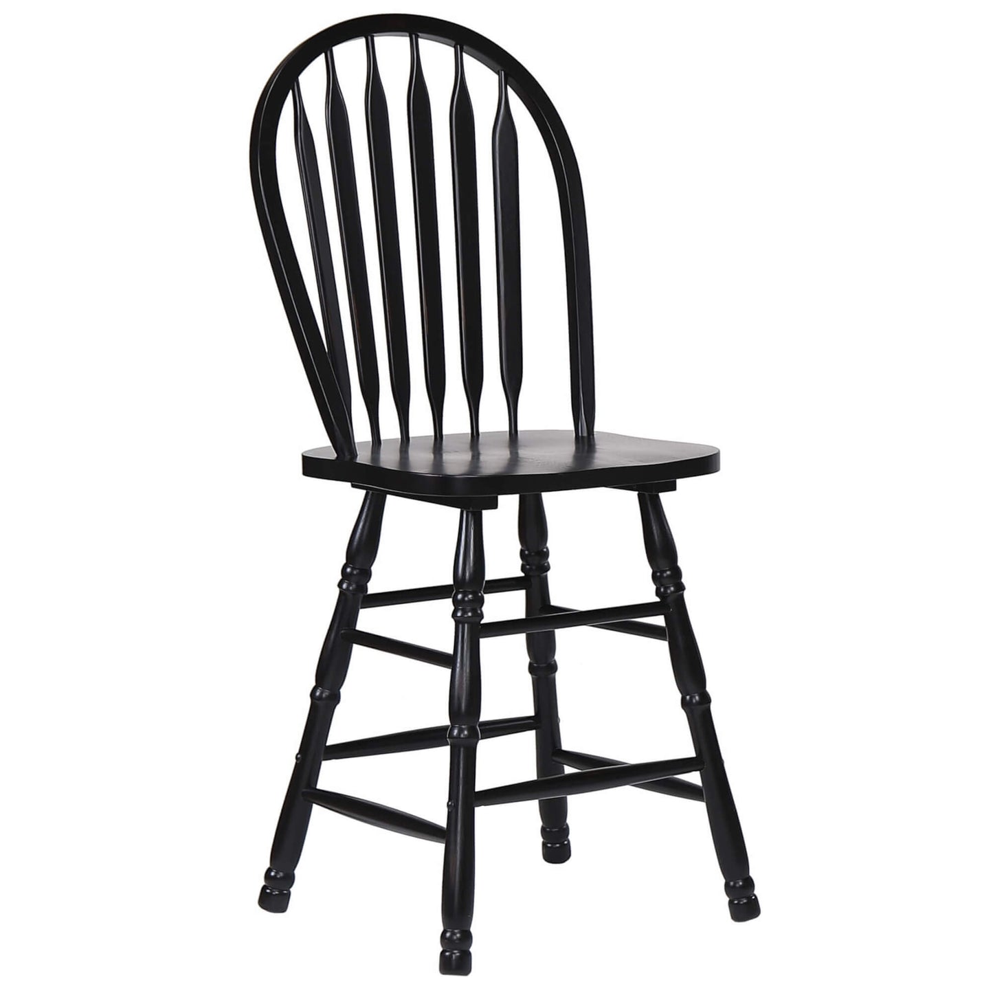 Sunset Trading Selections Arrowback Windsor 24" Barstool |Counter Height Stool | Set of 2