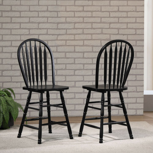 Sunset Trading Selections Arrowback Windsor 24" Barstool |Counter Height Stool | Set of 2