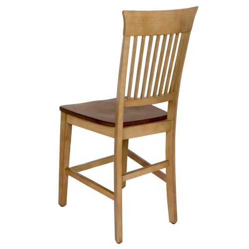 Sunset Trading Brook Fancy Slat Barstool | Two Tone Light Brown Wood | Set of 2 DLU-BR-B70-PW-2