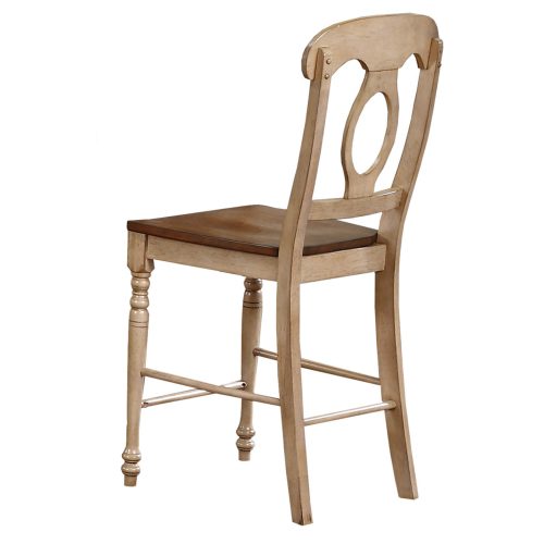 Sunset Trading Brook Napoleon Barstool | Two Tone Light Brown Wood | Set of 2 DLU-BR-B50-PW-2