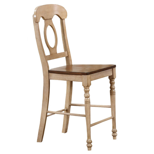 Sunset Trading Brook Napoleon Barstool | Two Tone Light Brown Wood | Set of 2 DLU-BR-B50-PW-2