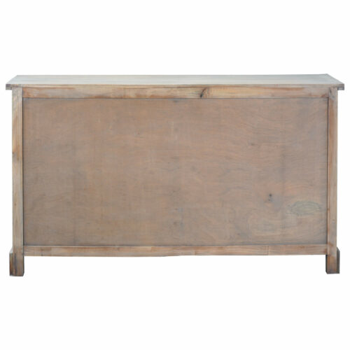 Sunset Trading Cottage 63" Arched Glass Door Credenza | Driftwood Brown Solid Wood Display Cabinet CC-CAB1706S-DW