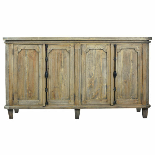 Sunset Trading Cottage 71" Panel Door Credenza | Driftwood Brown Solid Wood Sideboard CC-CAB291S-DW