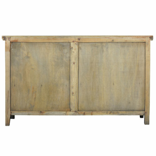 Sunset Trading Cottage 58" Shutter Door Credenza | Driftwood Brown Solid Wood Sideboard CC-CAB163S-DW