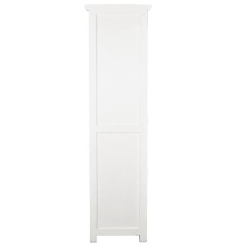 Sunset Trading Cottage Solid Wood Tall Narrow Cabinet | Shelves Cabinet Drawer | Distressed White/Driftwood Brown Solid Wood CC-CAB1924TLD-WWDW