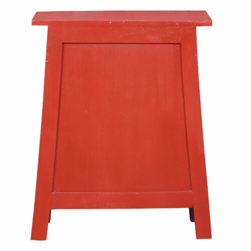 Sunset Trading Cottage Solid Wood Zen End Table | Distressed Red Nightstand CC-CHE206LD-RD