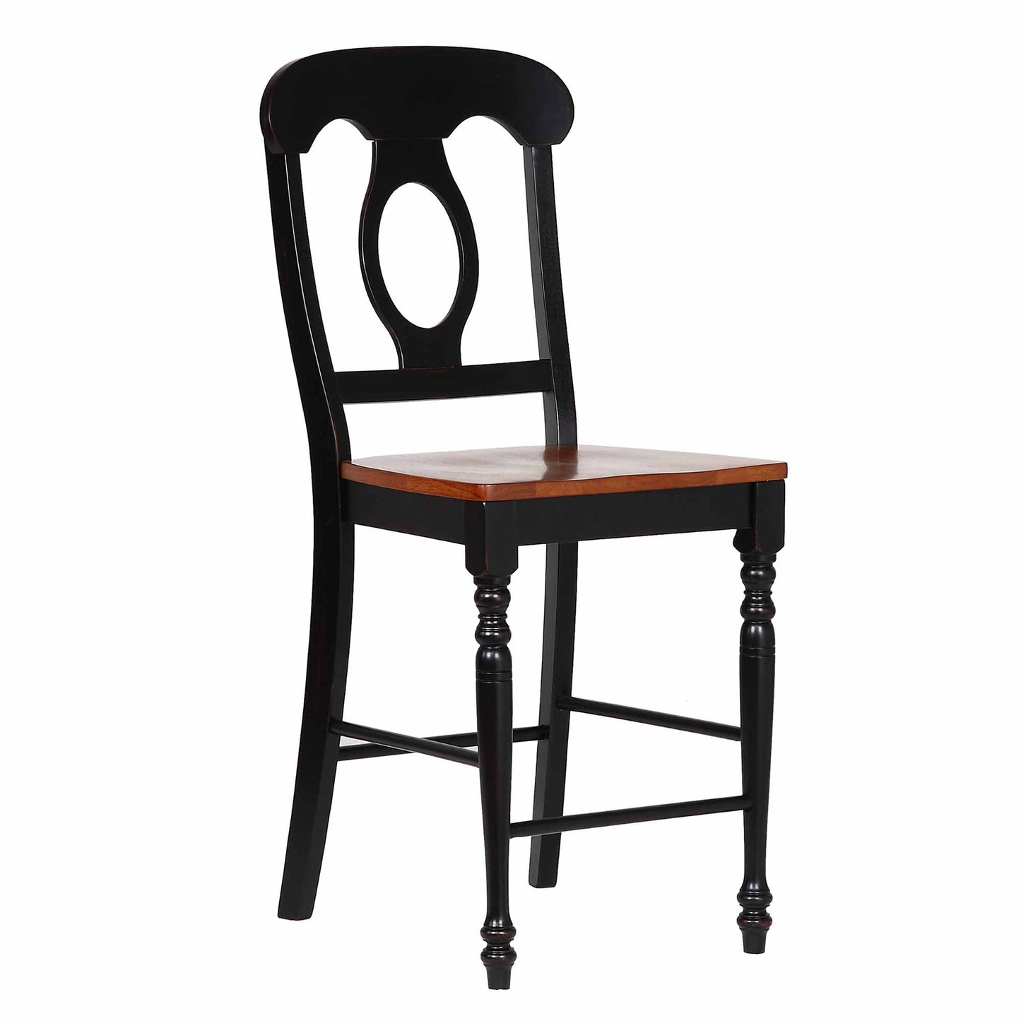 Sunset Trading Black Cherry Selections Napoleon Barstool | Antique Black with Cherry Seats | Set of 2 DLU-B50-BCH-2