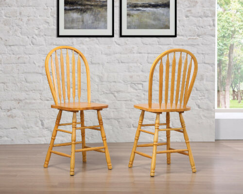 Sunset Trading Selections Arrowback Windsor 24" Barstool |Counter Height Stool | Set of 2