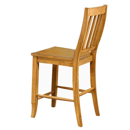 Sunset Trading Oak Selections School House 24" Barstool | Light Oak | Set of 2 DLU-B20-LO-2