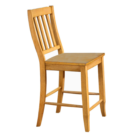 Sunset Trading Oak Selections School House 24" Barstool | Light Oak | Set of 2 DLU-B20-LO-2