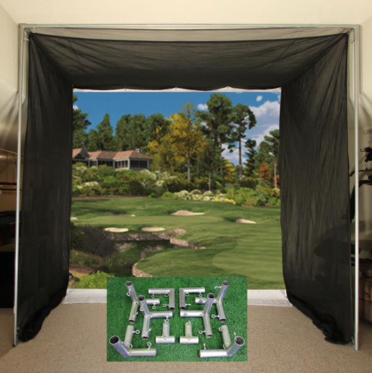 Cimarron Tour Simulator Golf Net with Frame Kit with Complete Snap Pin Frame with Complete Frame