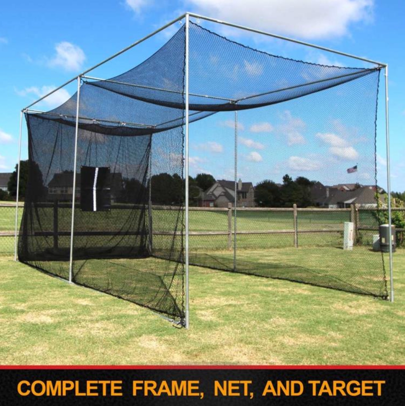 Cimarron Masters Golf Net with Frame Kit with Complete Snap Pin Frame with Complete Frame