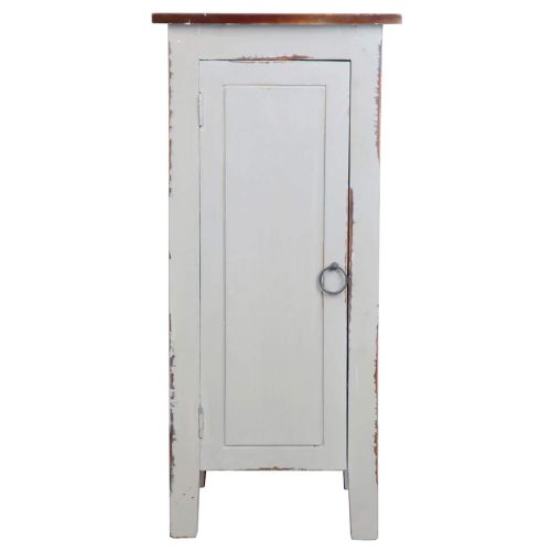 Sunset Trading Cottage 1 Door Accent Cabinet | Distressed Grey/Old Java Solid Wood CC-TAB1032LD-AGOJ