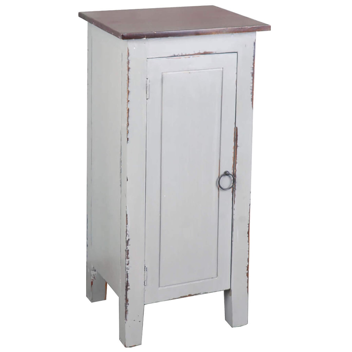 Sunset Trading Cottage 1 Door Accent Cabinet | Distressed Grey/Old Java Solid Wood CC-TAB1032LD-AGOJ