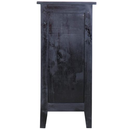 Sunset Trading Cottage 1 Door Accent Cabinet | Distressed Black/Savage Brown Solid Wood CC-TAB1025TLD-ABSV