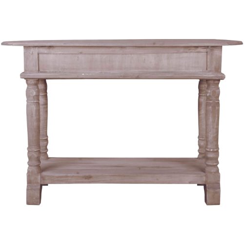 Sunset Trading Cottage Console Table | Natural Limewash Solid Wood CC-TAB2287S-LW