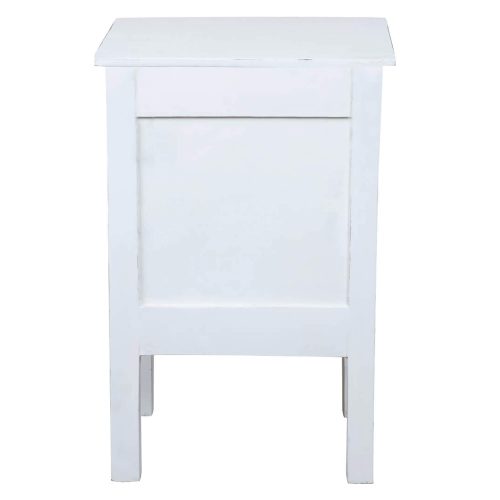 Sunset Trading Cottage End Table | Distressed White Solid Wood CC-TAB098LD-WW