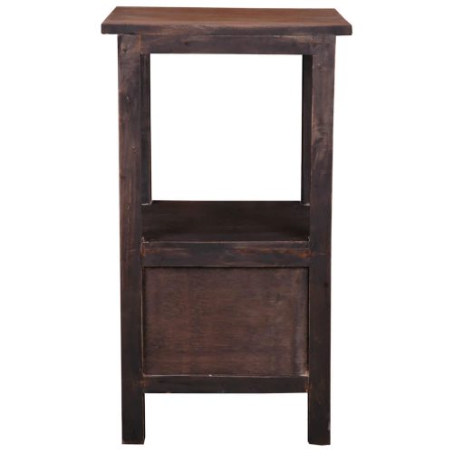 Sunset Trading Cottage Two Drawer End Side Table | Distressed Black/Raftwood Brown Solid Wood CC-TAB168TT-BWRW