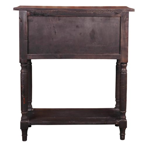 Sunset Trading Cottage Stacked Drawer Storage Table | Distressed Black/Raftwood Brown Solid Wood | CC-TAB014TT-BWRW