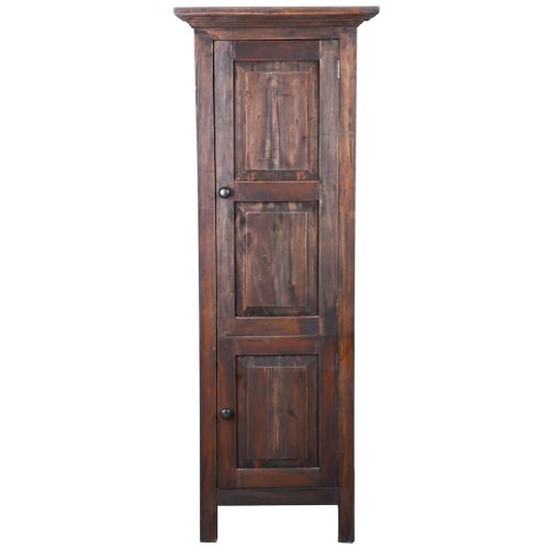 Sunset Trading Cottage Tall 2 Door Storage Cabinet | Raftwood Brown Solid Wood CC-CAB1227S-RW