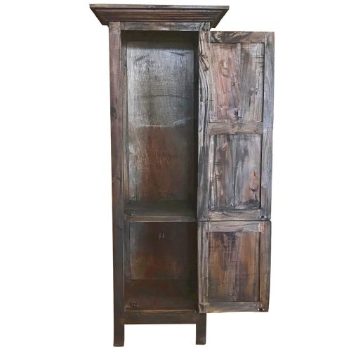 Sunset Trading Cottage Tall 2 Door Storage Cabinet | Raftwood Brown Solid Wood CC-CAB1227S-RW