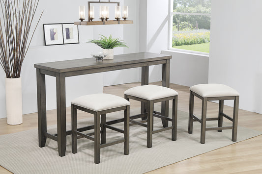 Sunset Trading Shades of Gray 65" Rectangular Narrow Pub Table | Small Space Counter Height Dining