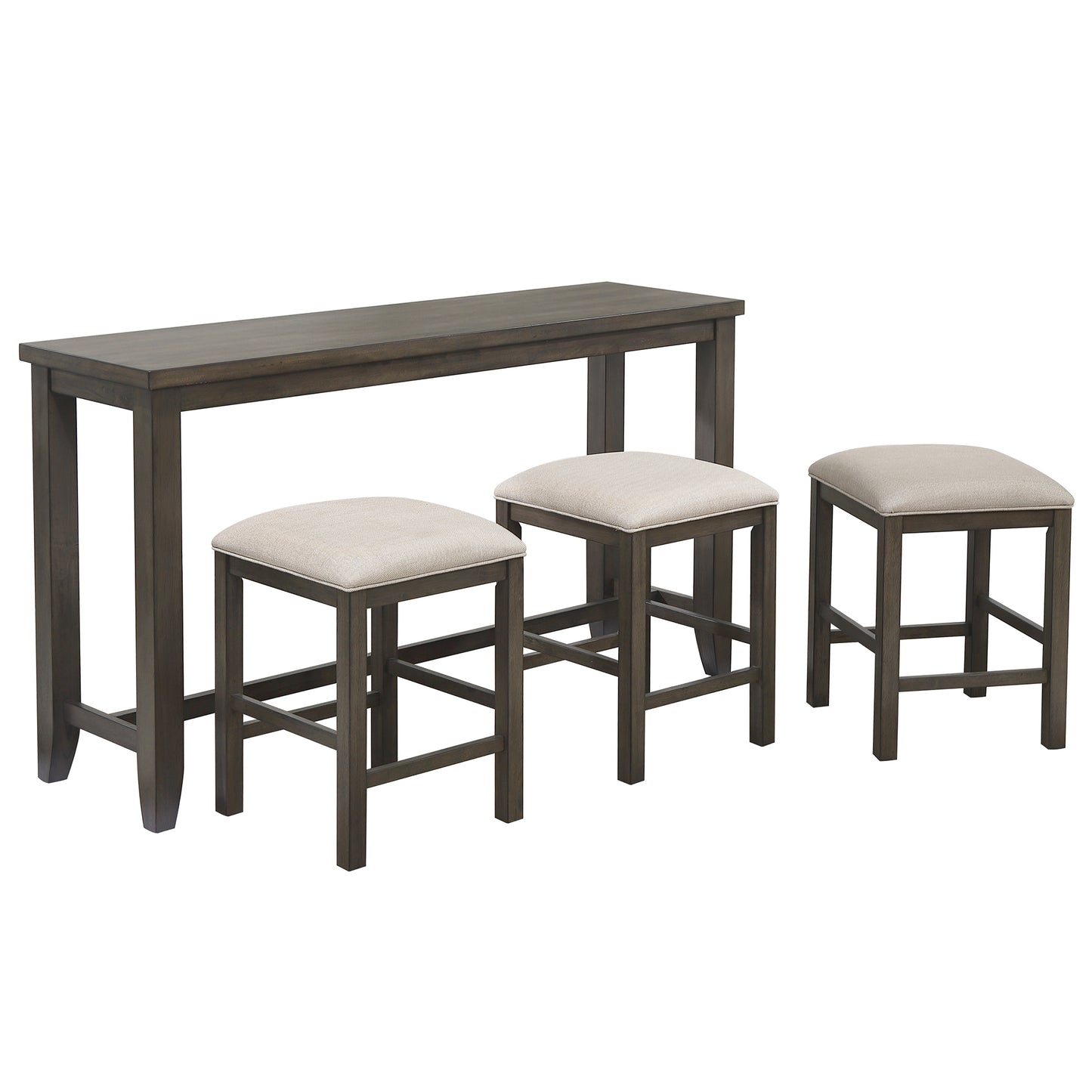 Sunset Trading Shades of Gray 65" Rectangular Narrow Pub Table | Small Space Counter Height Dining