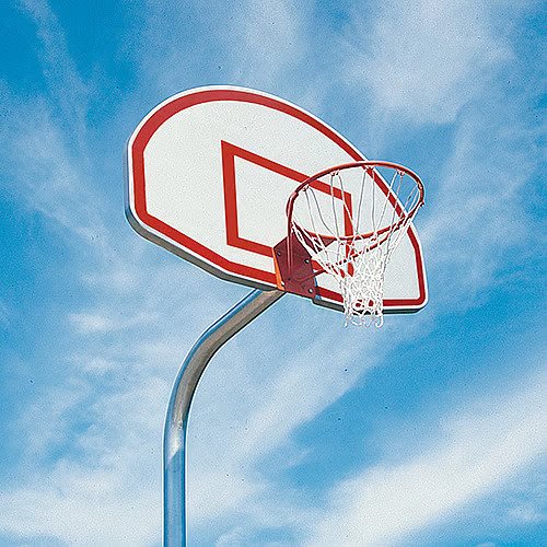 Jaypro Basketball System ‐ Gooseneck (3‐1/2 in. Pole with 36 in. Offset) ‐ 54 in. Aluminum Fan ‐  Single Rim Goal