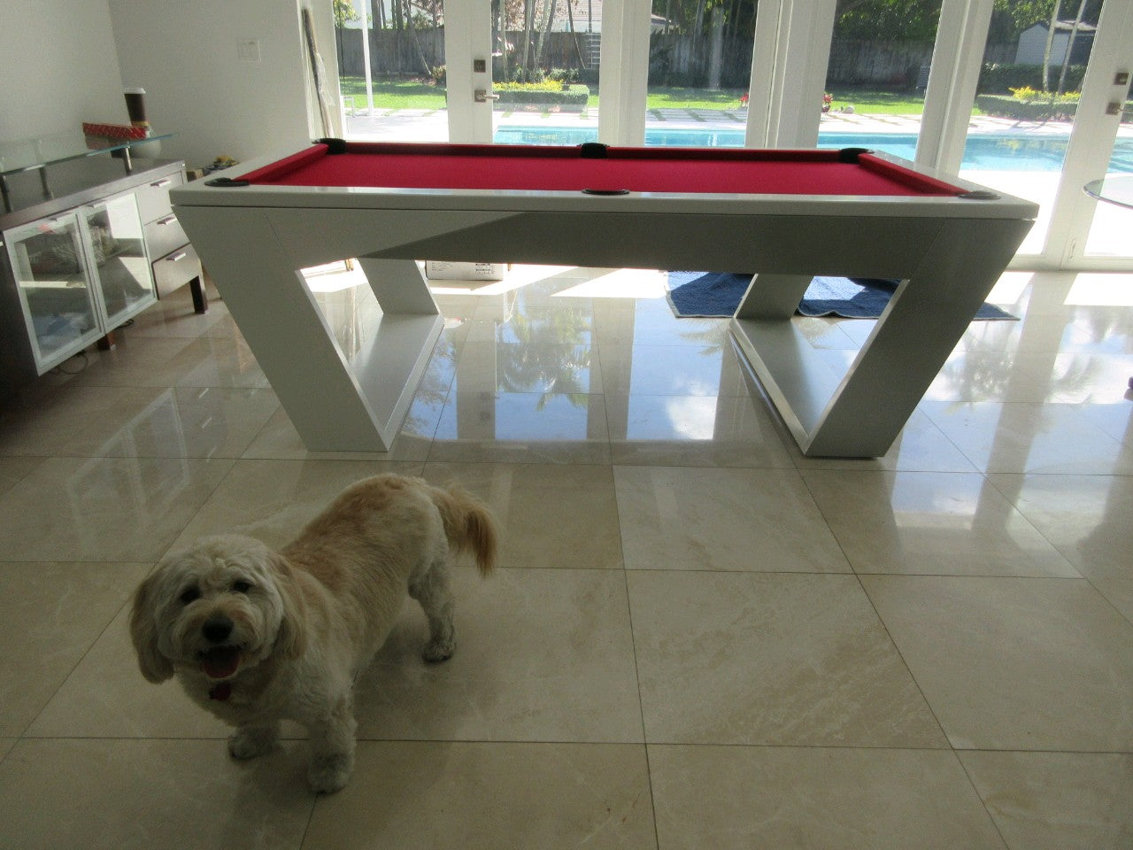 White Billiards Valenti Modern Slate Pool Table