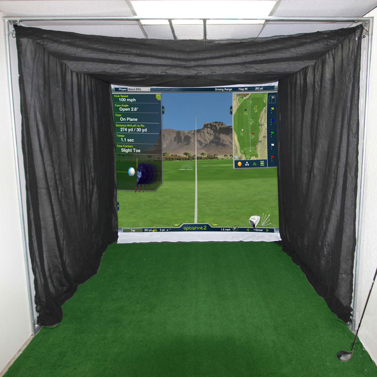 Cimarron Masters Simulator Golf Net with Frame Kit with Complete Snap Pin Frame with Complete Frame