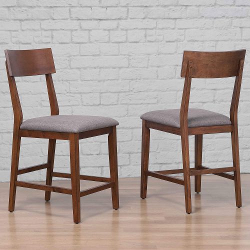 Sunset Trading Mid Century Bar Stool Padded Performance Fabric Seat | Set of 2 DLU-MC-B45-2