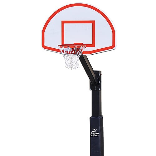 Jaypro Basketball System ‐ The Church Yard ‐ (4 in. Sq. Pole with 40 in. in.Play Safe in. Area) ‐ 54 in. Aluminum Fan Backboard, Flex Goal 400‐FA‐FG