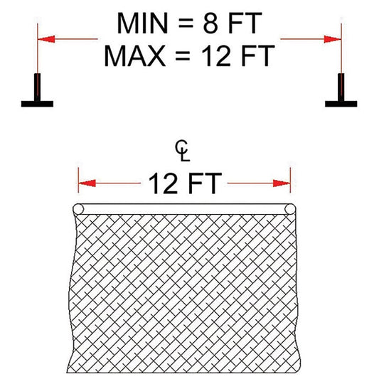 Jaypro Ceiling Mounting Kit ‐ Parallel ‐ Spanning 8 ft. to 12 ft. On Center BBC‐PARKITB