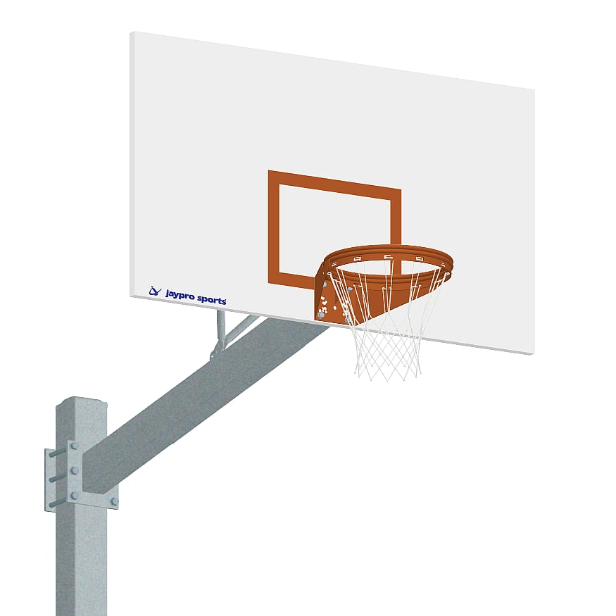 Jaypro Basketball System ‐ Titan™ ‐ Galvanized (6 in. x 6 in. Pole with 6 ft. Offset) ‐ 72 in. Steel Backboard ‐ Playground Goal 660‐RS‐UG