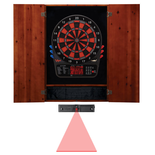 GLD Viper Metropolitan Soft Tip Dartboard Cabinet, Viper 800 Electronic Dartboard, and Throw Line Light